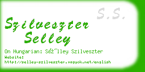 szilveszter selley business card